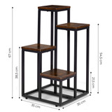 Stojeći stalak za biljke za cvijeće s 4 police, Loft ModernHome