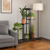 Stojeći stalak za biljke za cvijeće, ukrasi, 5 razina, crni, moderni za dom