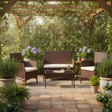 Vrtni namještaj, stol, klupa, fotelje, smeđe, MultiGarden
