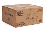 Vrtni namještaj, 2 fotelje + stol, kaljeno staklo, smeđe, MultiGarden