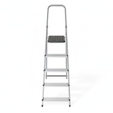Aluminijske jednostrane ljestve s 5 stepenica, sklopive s platformom 150 kg ModernHome