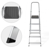 Aluminijske jednostrane ljestve s 5 stepenica, sklopive s platformom 150 kg ModernHome