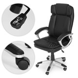 Okretna uredska stolica s dvostrukom presvlakom, podesiva visina, crna, ModernHome