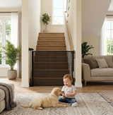 Zaštitna uvlačna sigurnosna vrata 160 cm za stepenice i vrata crna ECOTOYS