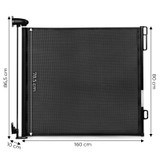 Zaštitna uvlačna sigurnosna vrata 160 cm za stepenice i vrata crna ECOTOYS