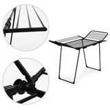 Stojeći stalak za sušenje odjeće i rublja 25 metara, 4 sklopiva krila, crni