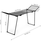 Stojeći stalak za sušenje odjeće, teleskopski, 27 metara, sklopivi, crni