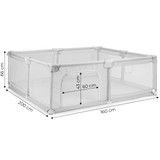 Dječja ogradica za igru ​​160x200 cm, suha igrališta s lopticama, siva s torbom za nošenje, ECOTOYS