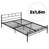 Metalni okvir za krevet 160x200 cm s letvičastom podnicom Crni okvir ModernHome