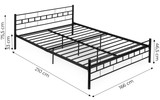 Metalni okvir za krevet 160x200 cm s letvičastom podnicom Crni okvir ModernHome