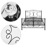 Metalni okvir za krevet 140x200 cm s letvičastom podnicom Crni okvir s kristalima ModernHome