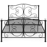 Metalni okvir za krevet 160x200 cm s letvičastom podnicom Crni okvir s kristalima ModernHome