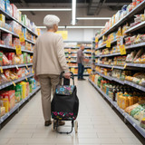 Kolica za kupovinu s torbom 30 litara, sklopivo sjedalo, veliki kotači, ModernHome