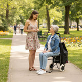 Kolica za kupovinu s torbom 30 litara, sklopivo sjedalo, veliki kotači, ModernHome