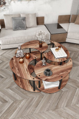 Set stolića za kavu Yi Yang4L 70 - Orah