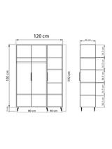 Ormar Aden 120 - Hrast, Antracit
