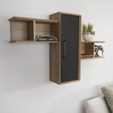 Zidna polica Olida - Orah, crna