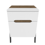 Noćni ormarić Neva - Orah, Bijela