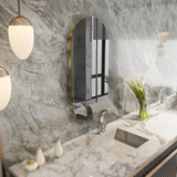 Ogledalo Riors - Tamno siva, zlatna