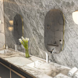 Ogledalo Riors - Tamno siva, zlatna