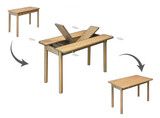 Set blagovaonskog stola i stolica na razvlačenje (4 komada) Vina Mini 01 1005 - Hrast, Krem