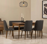 Set blagovaonskog stola i stolica na razvlačenje (6 komada) Vina - Orah, Antracit