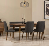 Set blagovaonskog stola i stolica na razvlačenje (6 komada) Vina - Orah, Antracit