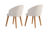 Set stolica (2 komada) Bentley - Bijela, Tamni hrast
