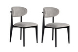 Set stolica (2 komada) Lionte - Siva, Crna