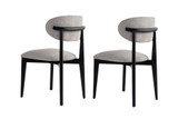 Set stolica (2 komada) Lionte - Siva, Crna