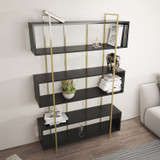 Polica za knjige Bruti - Antracit, Zlatna