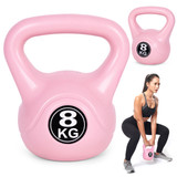 Kettlebell 8 kg za vježbanje, uteg, težinska lopta, fitness opterećenje, roza, ModernHome