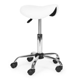 Okretna sedlasta stolica, kozmetička medicinska podesiva stolica, bijela, ModernHome