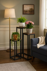 Stojeći stalak za biljke, cvijeće i dekoracije, 3 police, loft stil, ModernHome