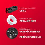 Električni mlinski set za sol i biber - 2 komada sa USB punjenjem i svetlošću