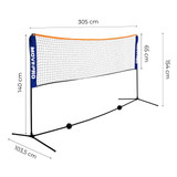 Univerzalna mreža 305x140 cm 3-u-1 za badminton, odbojku i tenis sa torbom, MOVEPRO