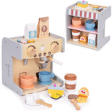 Drvena Kuhinja za Djecu 2-u-1 Barista Set sa 26 Dodaka ECOTOYS