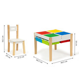 Drveni set dječjeg namještaja: stol + 2 stolice ECOTOYS