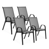 Set od 4 vrtne stolice za terasu ili balkon, sive, MultiGarden