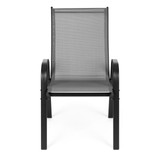 Set od 4 vrtne stolice za terasu ili balkon, sive, MultiGarden