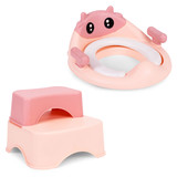 Wc sjedalo sa stepenicama i platformom za djecu, ružičasto, ECOTOYS