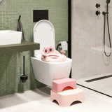 Wc sjedalo sa stepenicama i platformom za djecu, ružičasto, ECOTOYS