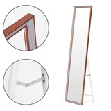 Veliki stojeći zrcalo 148 cm, aluminijski okvir, sklapivo, ModernHome