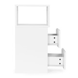 LED noćni ormarić za spavaću sobu, sa 2 fioke, bijeli, ModernHome