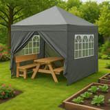 Vrtni paviljon 3x3 m, pop-Up sa 4 bočne strane, sivi, MultiGarden