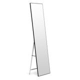 Veliki stojeći ogledalo 159 cm, aluminijum, crni okvir, ModernHome