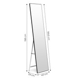 Veliki stojeći ogledalo 159 cm, aluminijum, crni okvir, ModernHome