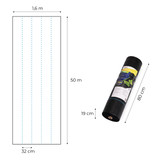 Crna UV-otporna agro tekstilna tkanina 135 g/m² za kontrolu korova 1.6×50 m sa zaticima