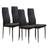 Set od 4 mekane stolice za trpezariju i dnevni boravak, crne, ModernHome
