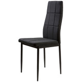 Set od 4 mekane stolice za trpezariju i dnevni boravak, crne, ModernHome